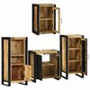 vidaXL Bathroom Furniture Set with Shelf 4 pcs Brown Soild Mango Wood