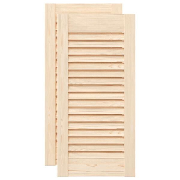 vidaXL Cabinet Doors Louvred Design 2 pcs 61.5x29.5 cm Solid Wood Pine