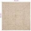 vidaXL Rug Natural and white 160 x 160 cm Jute