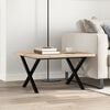 vidaXL Coffee Table X-Frame 60x60x40.5 cm Solid Wood Pine and Steel