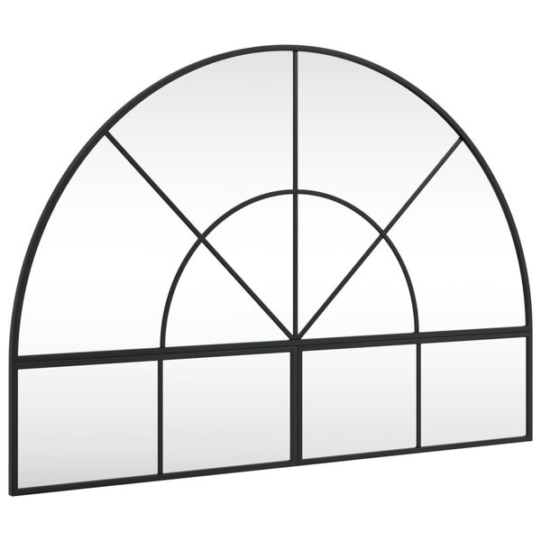 vidaXL Wall Mirror Black 100x70 cm Arch Iron