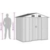 vidaXL Garden Storage Shed Grey Metal 204x132x186 cm