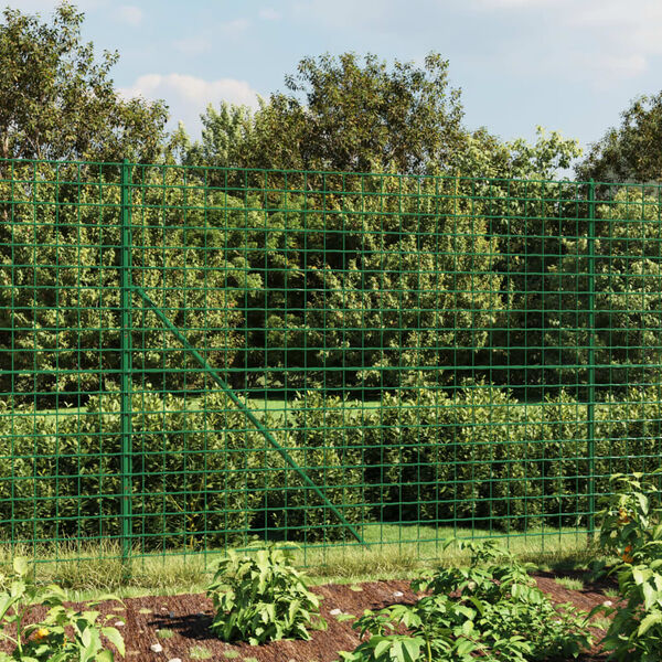 vidaXL Wire Mesh Fence with Flange Green 1.6x25 m