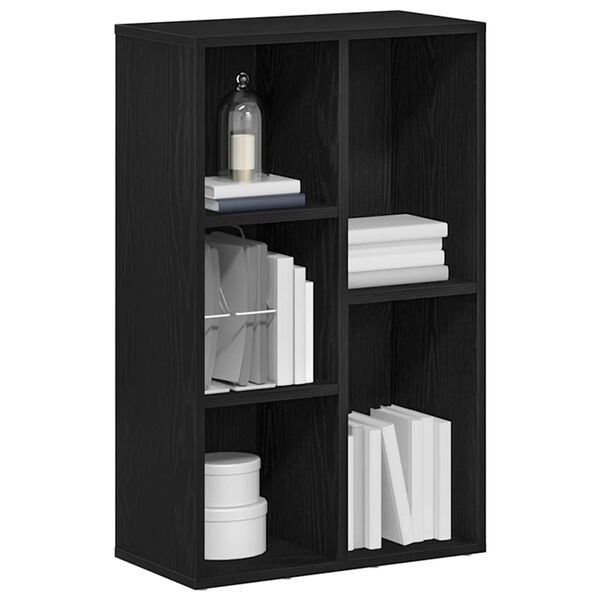 vidaXL Bookcase Black Oak 50x25x80 cm Engineered Wood