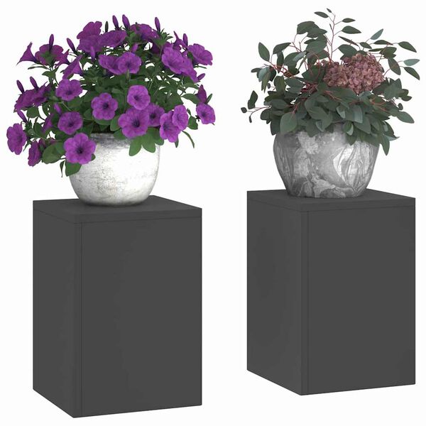 vidaXL Plant Stand 2 pcs Black 24 x 24 x 35 cm Steel