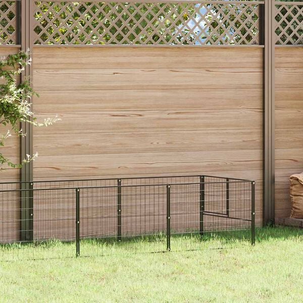 vidaXL Dog Kennel Black 9 m&sup2; Steel