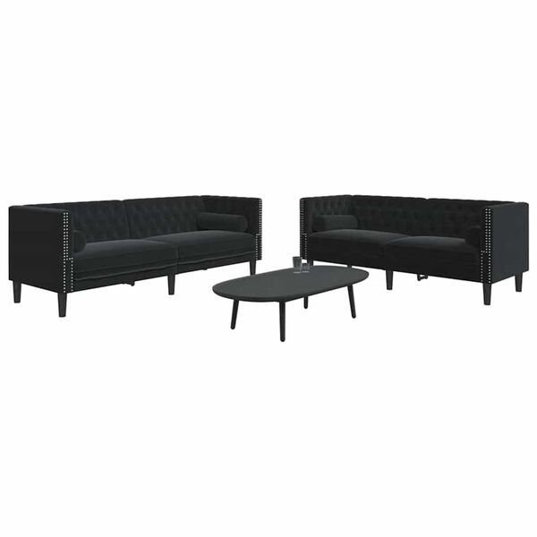 vidaXL Sofa Set Black Velvet