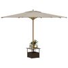 vidaXL Garden Table with Parasol Hole Brown 55x55x46.5 cm Poly Rattan