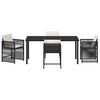 vidaXL Garden Dining Set 5 pcs Black Poly Rattan