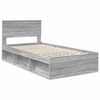 vidaXL Bed Frame Grey Sonoma 100 x 200 cm Solid Pine Wood