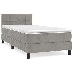vidaXL Box Spring Bed with Mattress Light Grey 80x200 cm Velvet