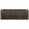 vidaXL Wall Cabinet with Glass Doors Smoked Oak 102x37x35 cm