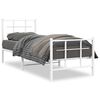 vidaXL Metal Bed Frame without Mattress with Footboard White 75x190cm