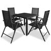 vidaXL 5 Piece Outdoor Dining Set Aluminium and WPC Black