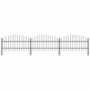 vidaXL Garden Fence with Spear Top Steel 504x100 cm Black