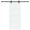 vidaXL Sliding Door White and Black 86 x 198.5 cm Solid Pine Wood