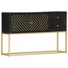 vidaXL Sideboard Black and Gold 120x30x75 cm Solid Mango Wood