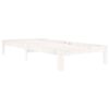 vidaXL Bed Frame without Mattress White Solid Wood Pine 90x200cm