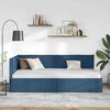 vidaXL Corner Bed Frame with Headboard Blue 80 x 200 cm Fabric