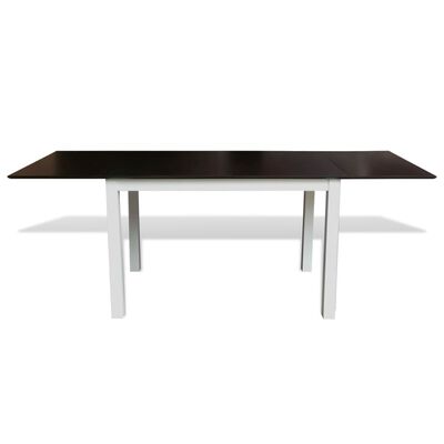 vidaXL Extending Dining Table Rubberwood Brown and White 190 cm