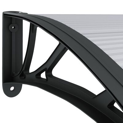 vidaXL Door Canopy Black and Transparent 300x75 cm Polycarbonate
