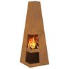 vidaXL Fire Pit Brown 35 x 35 x 100 cm Steel