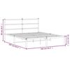 vidaXL Metal Bed Frame without Mattress with Headboard White 160x200cm