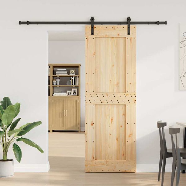 vidaXL Sliding Door with Hardware Set 80x210 cm Solid Wood Pine