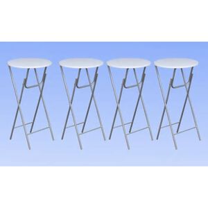 vidaXL Bar Tables 4 pcs with MDF Tabletop White