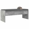vidaXL Hall Bench with Cushion Concrete Grey 103 x 38 x 40 cm