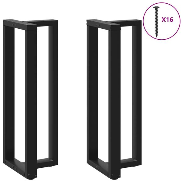 vidaXL Bar Table Legs T-Shaped&nbsp;2 pcs Black 40x35x(110-111) cm Steel