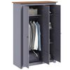 vidaXL 3-Door Wardrobe Grey 118x50x171.5 cm Pine Panama Range