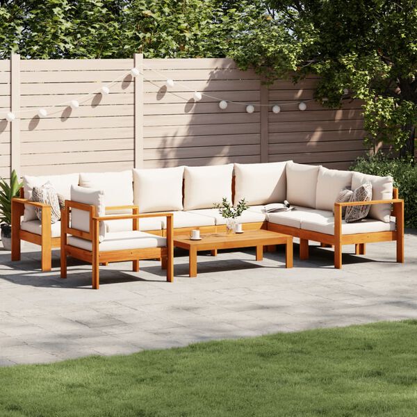 vidaXL 6 Piece Garden Sofa Set with Cushions Solid Wood Acacia