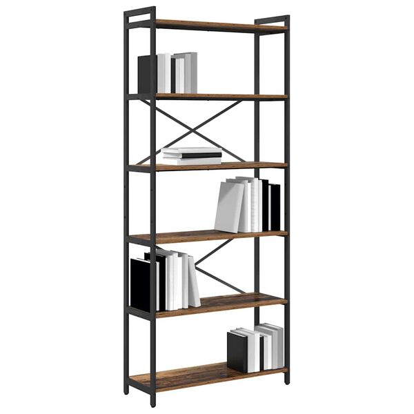 vidaXL Bookshelf Old wood 80 x 30 x 190 cm Engineered Wood