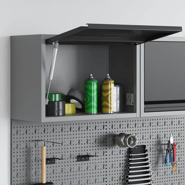 vidaXL Tool Cabinet with Storage Black and Grey 50 x 25 x 35 cm