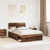 vidaXL Bed Frame with Headboard Old Wood 120 x 200 cm Solid Pine Wood