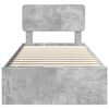 vidaXL Bed Frame with Drawer Concrete Grey 75 x 190 cm Engineered Wood