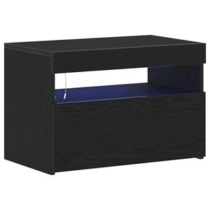 vidaXL Bedside Cabinet Black Oak 60 x 35 x 40 cm Engineered Wood