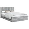 vidaXL Bed Frame with Storage and Headboard Grey Sonoma 150 x 200 cm