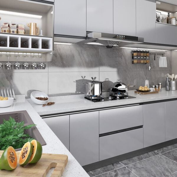 vidaXL Self-adhesive Furniture Film High Gloss Silver 500x90 cm PVC