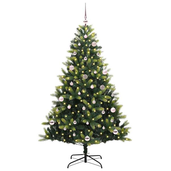 vidaXL Artificial Hinged Christmas Tree 150 LEDs Green 150 cm