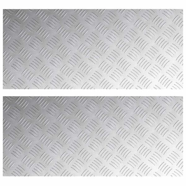 vidaXL Stair Tread Rectangular 2 pcs Silver 90 x 40 cm Aluminium