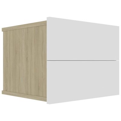 vidaXL Bedside Cabinet White and Sonoma Oak 40x30x30 cm Engineered Wood