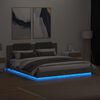 vidaXL Bed Frame with LED without Mattress Concrete Grey 200x200 cm