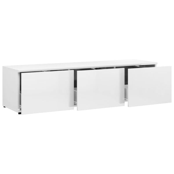 vidaXL TV Cabinet High Gloss White 120x34x30 cm Engineered Wood