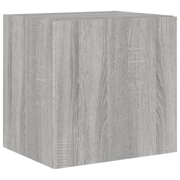 vidaXL TV Wall Cabinet with LED Lights Grey Sonoma 40.5x35x40 cm