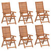 vidaXL Reclining Folding Chairs 6 pcs 56x72x107 cm Solid Wood Acacia