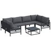 vidaXL Garden Sofa Set 7 pcs Black Steel