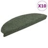 vidaXL Stair Mats Self-adhesive 10 pcs 65x21x4 cm Green Half Round Large
