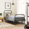 vidaXL Metal Bed Frame without Mattress with Footboard Black 80x200cm